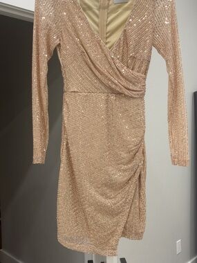 Rose gold sequin dress